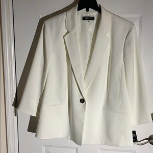 Kasper One Button Textured Stretch Jacket